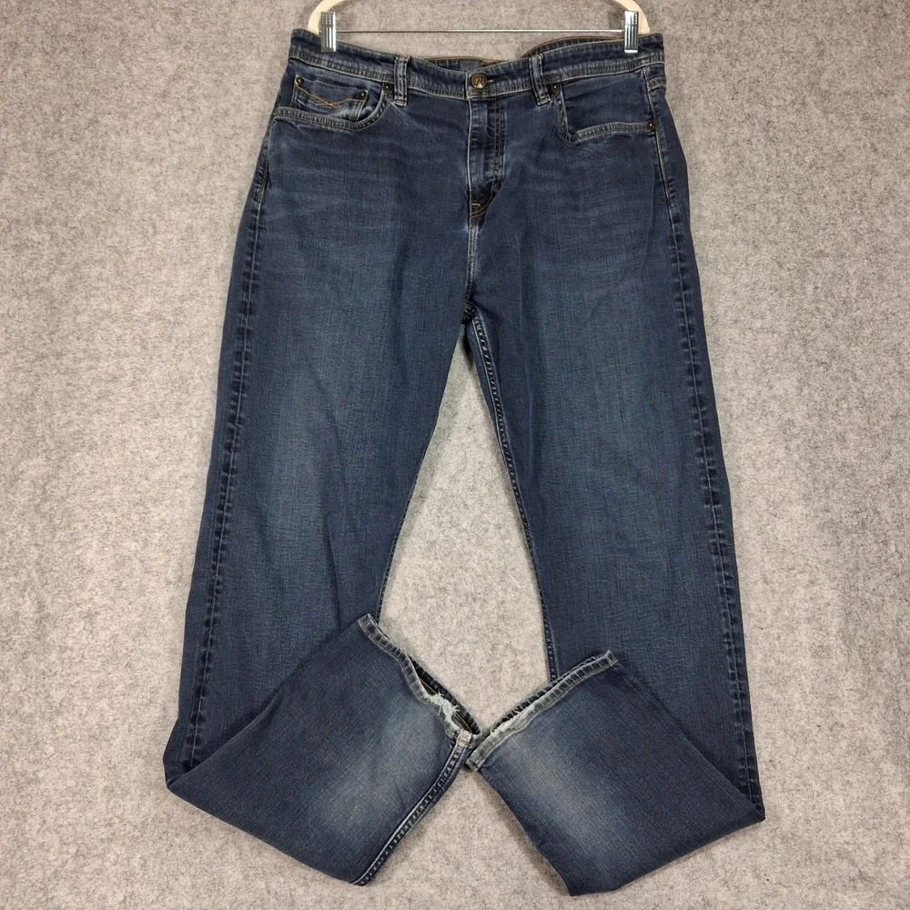 Revtown Jeans Mens 38x34 Blue Sharp Denim Stretch Straight Leg Pants